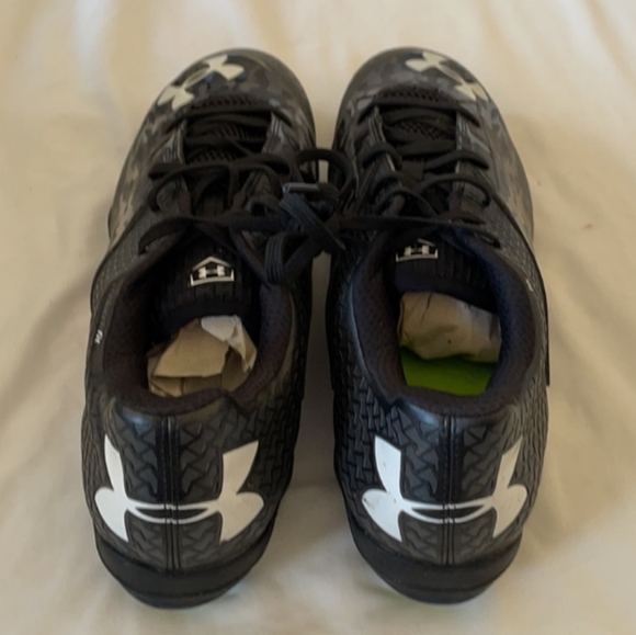 🆕Under Armour | Diamond Tips Camo Baseball Cleats Black & Grey Mens Size 11 - Picture 3 of 7